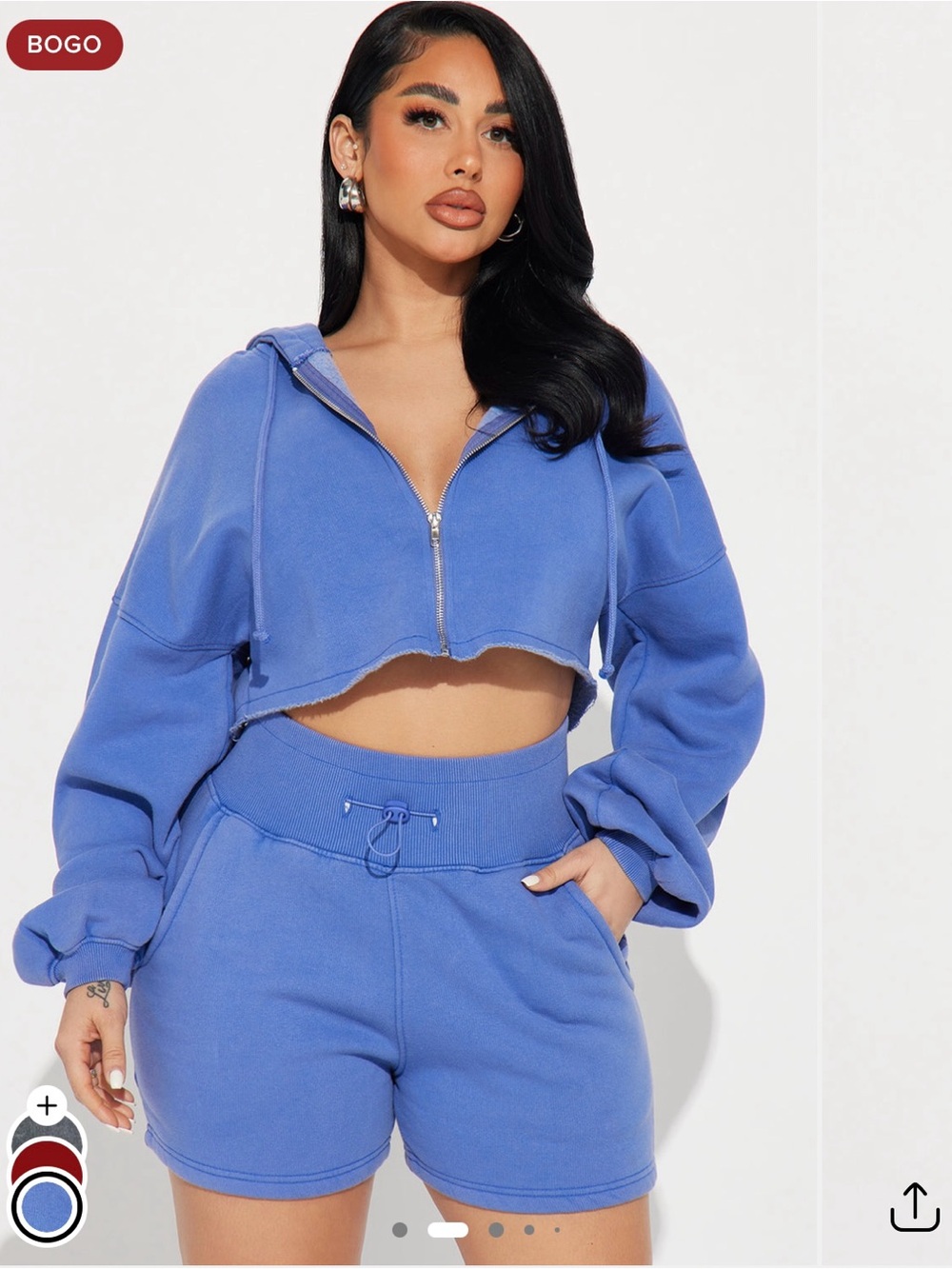 Fashion Nova Periwinkle Blue Athletic Shorts